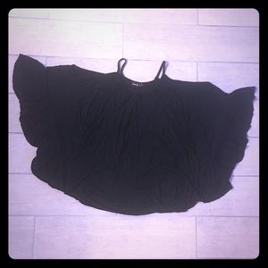 James & Joy Black Batwing Cold Shoulder Top